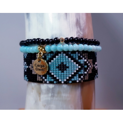 miyuki zwart /turquoise blauw miyuki zwart /turquoise blauw